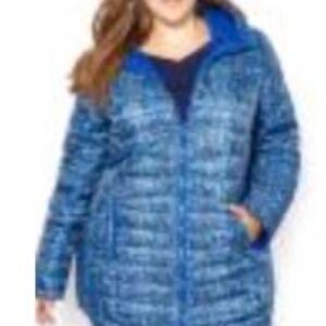COAT, DOWN BLEND, SODALITE BLUE, SIZE 5X, FOR COLDER DAYS, WIND & WATER REPELLEN